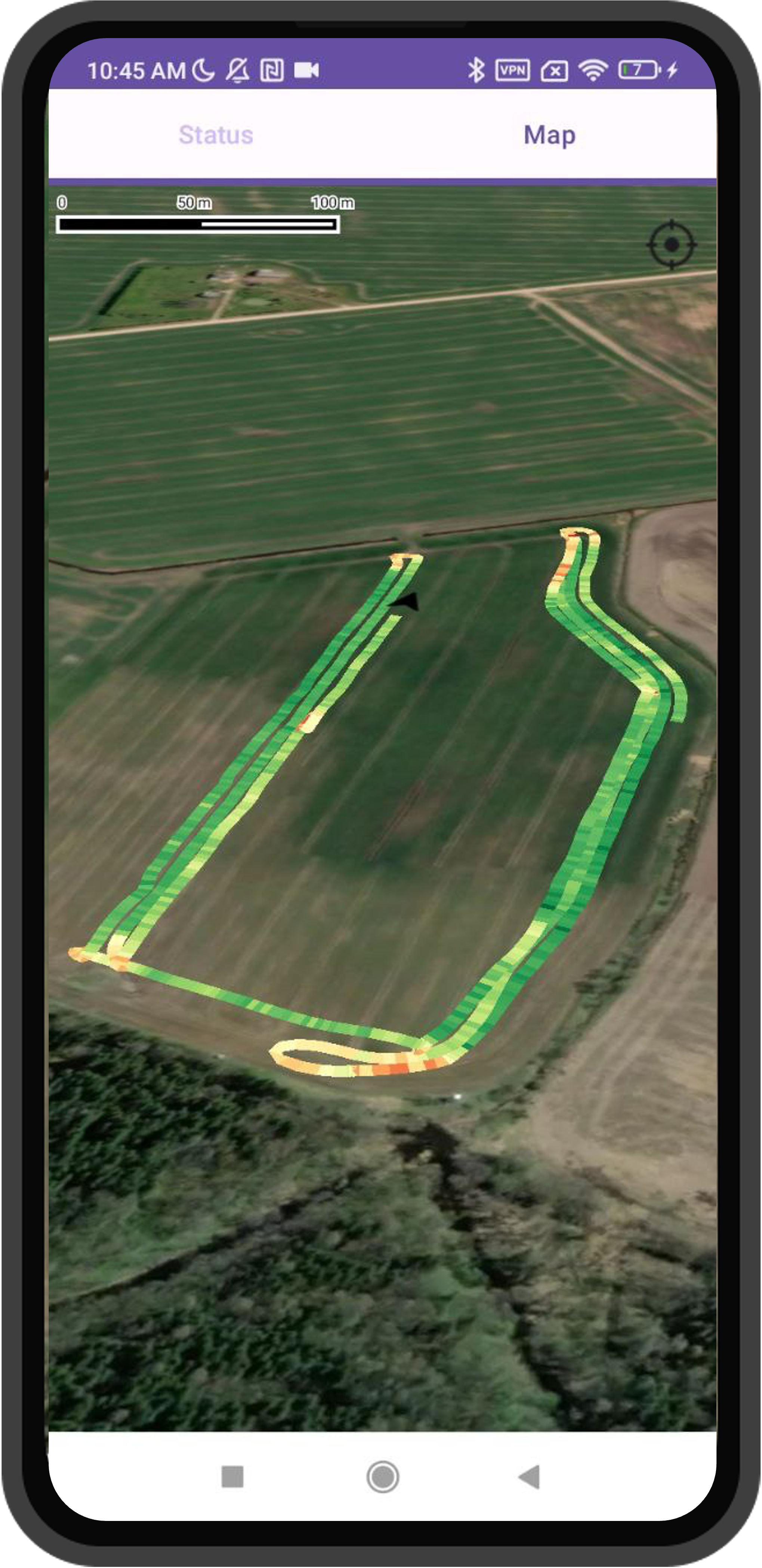 Green Growth Mobile App in driver''s cabin