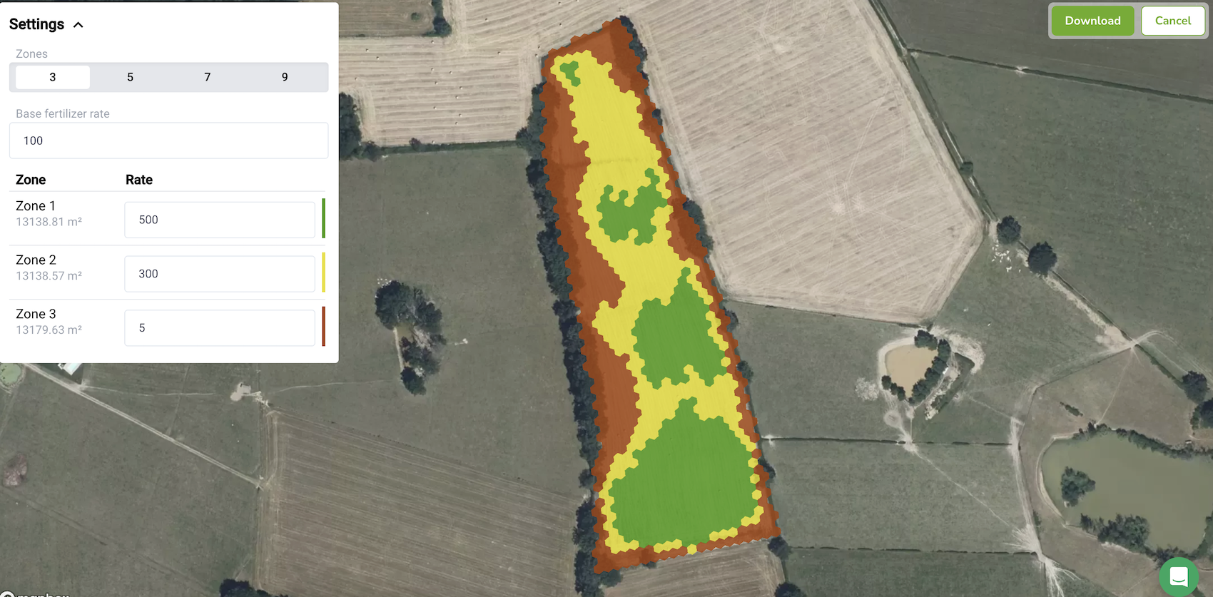 Productivity zones screenshot